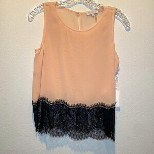 Cropped 1 State Sheer top with Lace